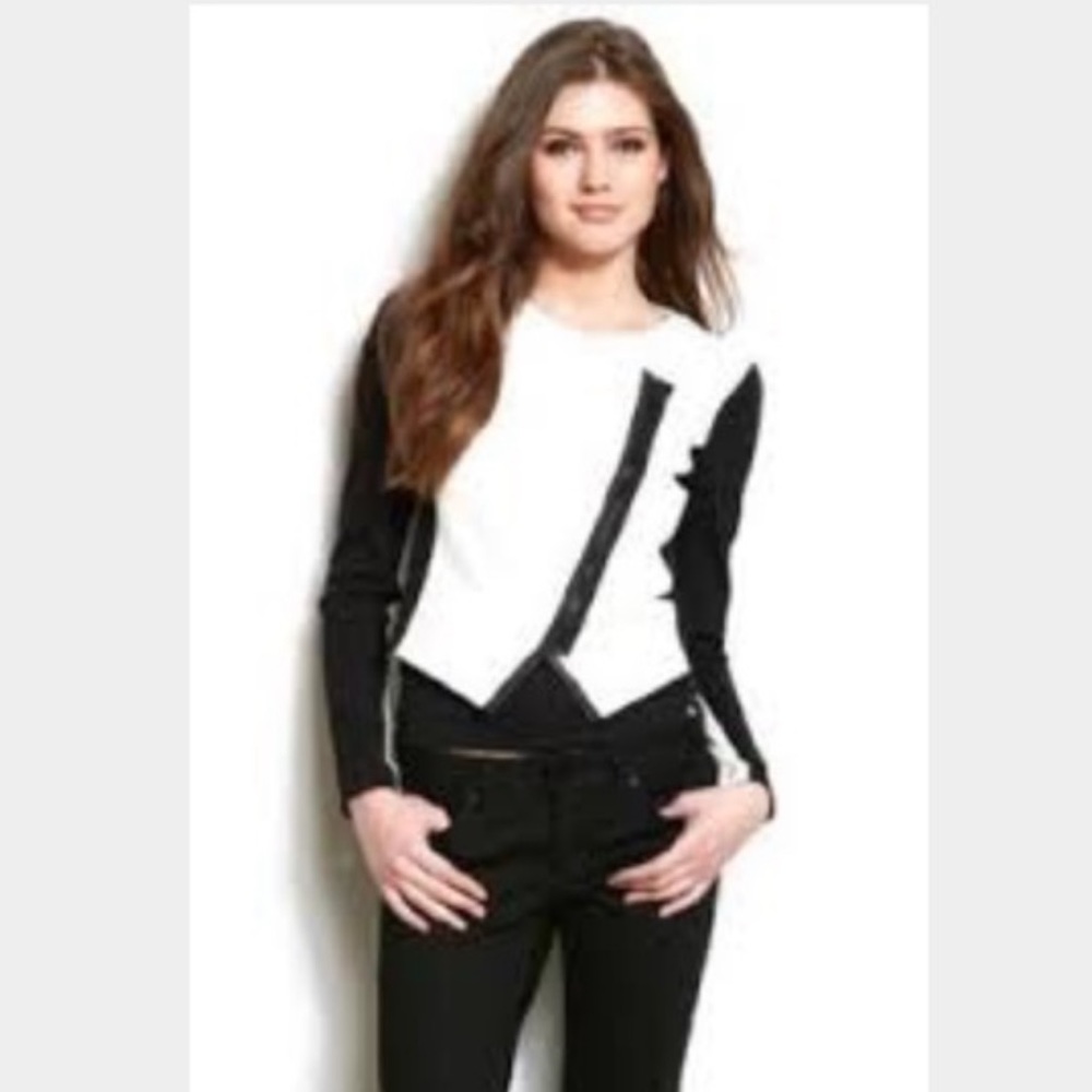 Armani Exchange colorblock moto jacket